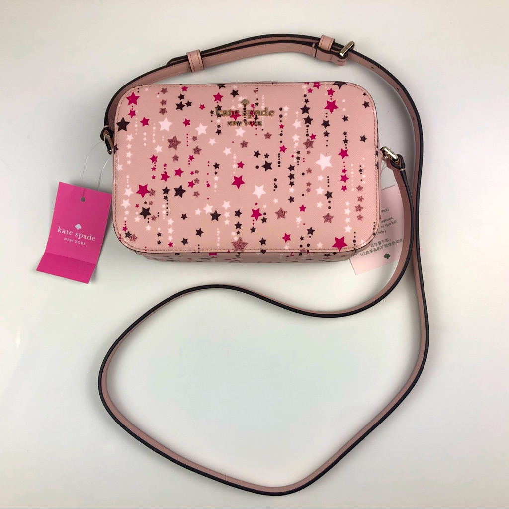 Kate Spade Staci Mini Camera Bag Twinkle Printed Pink Multi Crossbody Handbag